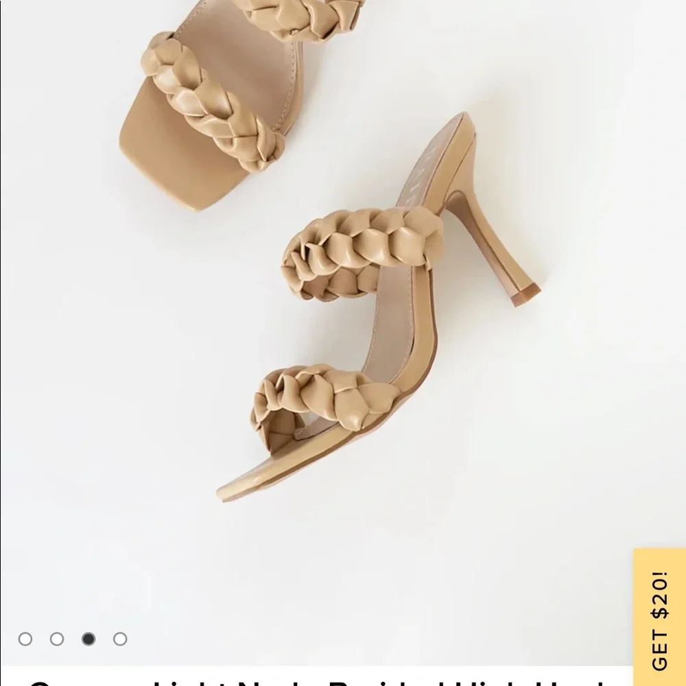 Lulus Gemma Light Nude Braided High Heel Sandals size 9 - Picture 2 of 7